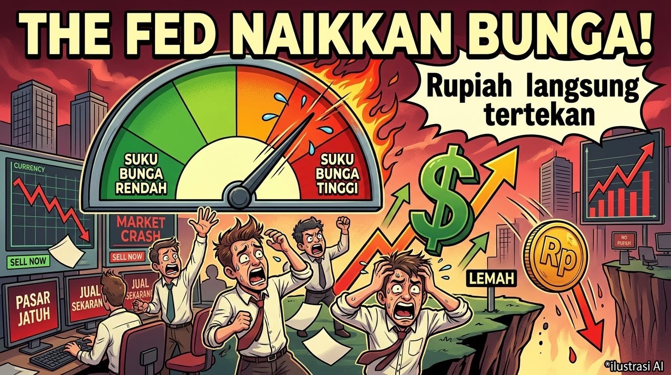Bank Sentral AS Kerek Suku Bunga Perdana dalam 3 Tahun, Nilai Tukar Rupiah Tertekan