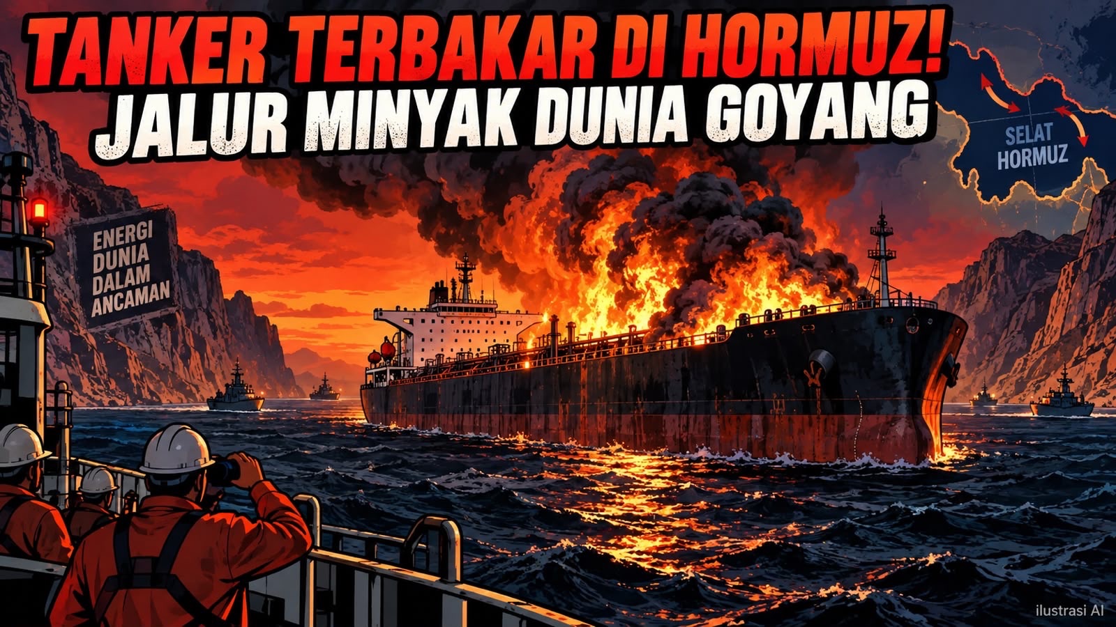 Korps Garda Revolusi Islam Iran Hantam Tanker Minyak Berbendera Togo di Selat Hormuz hingga Terbakar