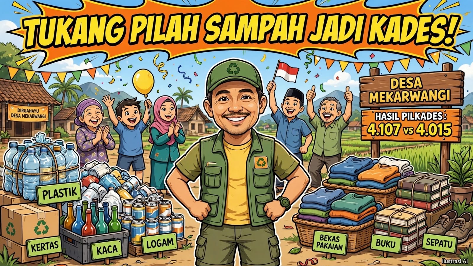 Diejek Tidak Punya Uang, Pemulung Sampah di Bekasi Ungguli Petahana dengan Selisih 92 Suara