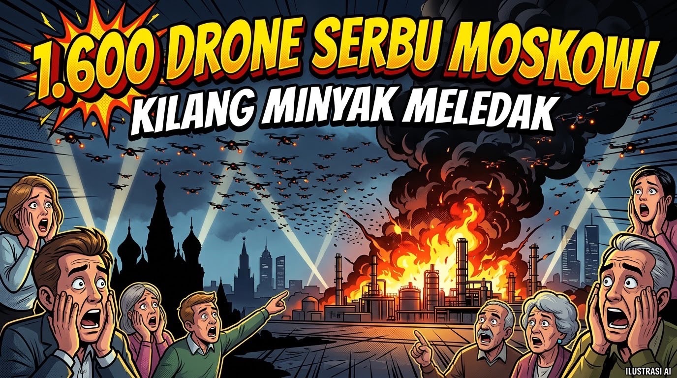 Ibu Kota Rusia Diguncang Serangan Drone Terbesar, Kilang Minyak Terbakar dan Penerbangan Tertunda