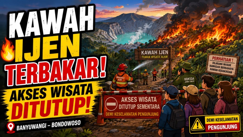 KAWAH IJEN TERBAKAR! Akses Wisata Langsung DITUTUP&nbsp;SEMENTARA