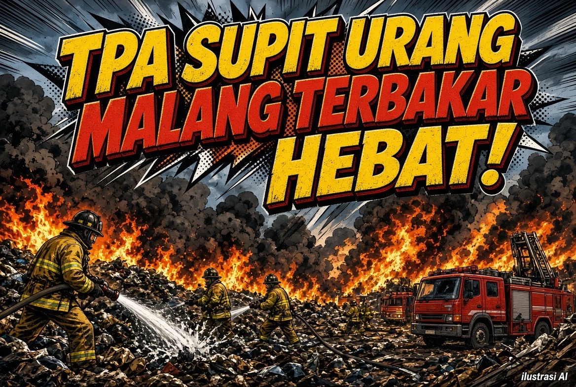Tempat Pemrosesan Akhir Supit Urang Malang Dilanda Kebakaran Besar, 50 Personil dan 10 Unit Damkar Diterjunkan