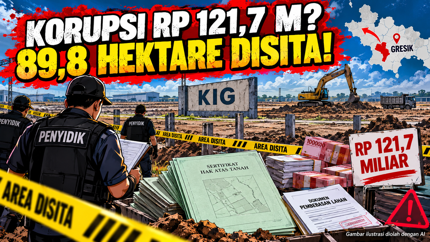 Penyitaan 66 Bidang Tanah PT KIG Terkait Dugaan Korupsi Lahan Rp 121,7 Miliar di Gresik