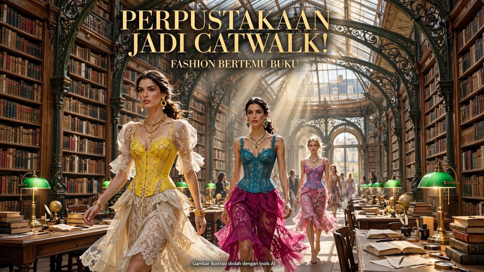 Unik! Valentino Jadikan Perpustakaan Bersejarah Abad ke-19 di Paris sebagai Panggung Catwalk